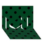 Polka Dots - Black on Forest Green I Love You 3D Greeting Card (7x5)