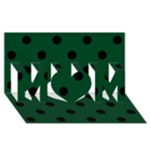 Polka Dots - Black on Forest Green MOM 3D Greeting Card (8x4)