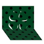 Polka Dots - Black on Forest Green Clover 3D Greeting Card (7x5)