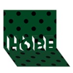 Polka Dots - Black on Forest Green HOPE 3D Greeting Card (7x5)