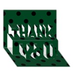 Polka Dots - Black on Forest Green THANK YOU 3D Greeting Card (7x5)