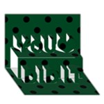 Polka Dots - Black on Forest Green You Did It 3D Greeting Card (7x5)