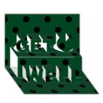 Polka Dots - Black on Forest Green Get Well 3D Greeting Card (7x5)