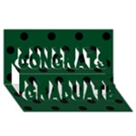 Polka Dots - Black on Forest Green Congrats Graduate 3D Greeting Card (8x4)