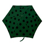 Polka Dots - Black on Forest Green Mini Umbrella