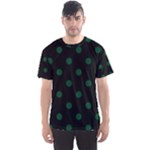 Polka Dots - Forest Green on Black Men s Sport Mesh Tee
