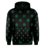 Polka Dots - Forest Green on Black Men s Pullover Hoodie