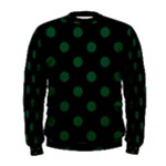 Polka Dots - Forest Green on Black Men s Sweatshirt