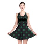 Polka Dots - Forest Green on Black Reversible Skater Dress