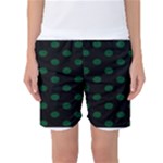 Polka Dots - Forest Green on Black Women s Basketball Shorts
