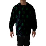 Polka Dots - Forest Green on Black Hooded Wind Breaker (Kids)