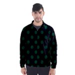 Polka Dots - Forest Green on Black Wind Breaker (Men)