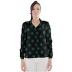 Polka Dots - Forest Green on Black Wind Breaker (Women)