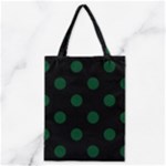Polka Dots - Forest Green on Black Classic Tote Bag