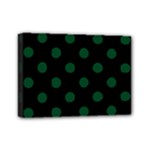 Polka Dots - Forest Green on Black Mini Canvas 7  x 5  (Stretched)