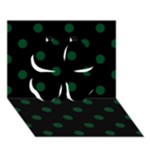 Polka Dots - Forest Green on Black Clover 3D Greeting Card (7x5)