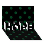 Polka Dots - Forest Green on Black HOPE 3D Greeting Card (7x5)