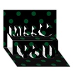 Polka Dots - Forest Green on Black Miss You 3D Greeting Card (7x5)