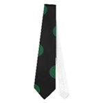 Polka Dots - Forest Green on Black Necktie (One Side)