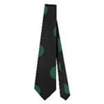 Polka Dots - Forest Green on Black Necktie (Two Side)