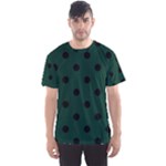 Polka Dots - Black on Deep Green Men s Sport Mesh Tee