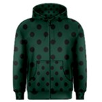 Polka Dots - Black on Deep Green Men s Zipper Hoodie