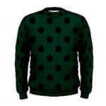 Polka Dots - Black on Deep Green Men s Sweatshirt