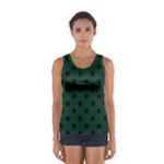 Polka Dots - Black on Deep Green Women s Sport Tank Top