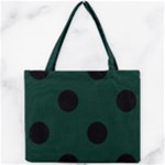 Polka Dots - Black on Deep Green Mini Tote Bag