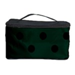 Polka Dots - Black on Deep Green Cosmetic Storage Case
