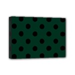Polka Dots - Black on Deep Green Mini Canvas 7  x 5  (Stretched)