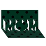 Polka Dots - Black on Deep Green MOM 3D Greeting Card (8x4)