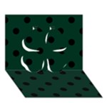 Polka Dots - Black on Deep Green Clover 3D Greeting Card (7x5)