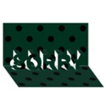 Polka Dots - Black on Deep Green SORRY 3D Greeting Card (8x4)