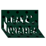 Polka Dots - Black on Deep Green Best Wish 3D Greeting Card (8x4)