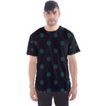 Polka Dots - Deep Green on Black Men s Sport Mesh Tee
