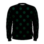 Polka Dots - Deep Green on Black Men s Sweatshirt