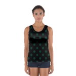 Polka Dots - Deep Green on Black Women s Sport Tank Top
