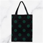Polka Dots - Deep Green on Black Classic Tote Bag
