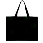 Polka Dots - Deep Green on Black Zipper Mini Tote Bag