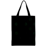 Polka Dots - Deep Green on Black Zipper Classic Tote Bag