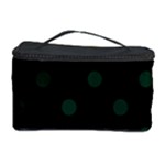 Polka Dots - Deep Green on Black Cosmetic Storage Case