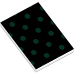 Polka Dots - Deep Green on Black Large Memo Pads