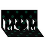 Polka Dots - Deep Green on Black MOM 3D Greeting Card (8x4)