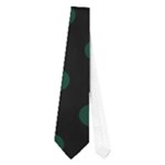 Polka Dots - Deep Green on Black Necktie (One Side)
