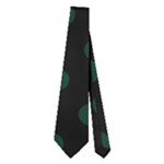 Polka Dots - Deep Green on Black Necktie (Two Side)