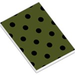 Polka Dots - Black on Army Green Large Memo Pads