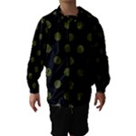 Polka Dots - Army Green on Black Hooded Wind Breaker (Kids)