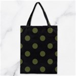 Polka Dots - Army Green on Black Classic Tote Bag