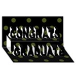 Polka Dots - Army Green on Black Congrats Graduate 3D Greeting Card (8x4)